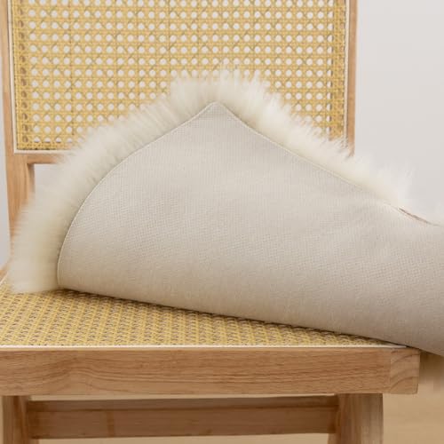 LLB Sheepskin Chair Covers - Office, Dining Room & Desk Chair Seat Cushion - Cream Brown, 18x18 Inch (Pack of 1) - color: Cream Brown, size: 18x18 Inch (Pack of 1)