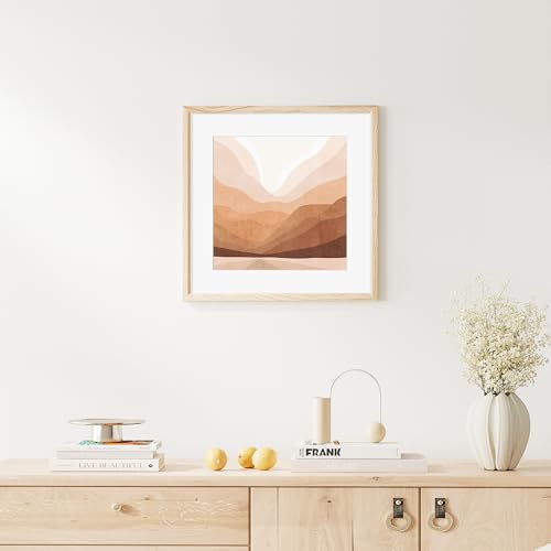 16x16 Picture Frame Natural Solid Oak Photo Frames with 12x12 Removable Mat Wall Hanging Large Handcrafted Frame with HD Plexiglass Wall and Tabletop Display Large Poster Frame - color: Oak, size: 16X16,1P