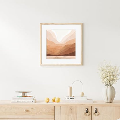 16x16 Picture Frame Natural Solid Oak Photo Frames with 12x12 Removable Mat Wall Hanging Large Handcrafted Frame with HD Plexiglass Wall and Tabletop Display Large Poster Frame - color: Oak, size: 16X16,1P