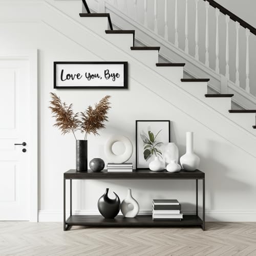 Ripeng 3D Love You Bye Sign Wooden Entryway Hallway Decor, Above Door Modern Boho Plaque Bible Verse Christian Wall Art Decor for Family Living Room Bedroom, 15.7" x 5.9" - style: Love You Bye