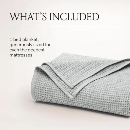BOLL & BRANCH Waffle Bed Blanket, Full/Queen, Deep Plum | Luxury 100% Organic Cotton - Soft, Lightweight and Breathable - Textured Waffle Weave Design - color: Deep Plum, size: Full/Queen