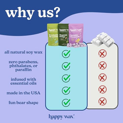 Happy Wax Odor Eliminating Scented Soy Wax Melts – Pet-Safe, Non-Toxic, Use with Wax Warmers - for Home Fragrance & Freshness - 6 Total Oz: Oatmeal & Honey, Pomegranate Citrus and Blooming Vanilla - color: Odor Eliminating Mix
