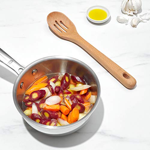 OXO Good Grips Wooden Utensil Set for Cooking, 3-Piece | Solid Beechwood Spoon, Slotted Spoon, And Turner, Heat-Resistant, Comfortable Non-Slip Grip, Everyday Cooking - style: Utensil Set
