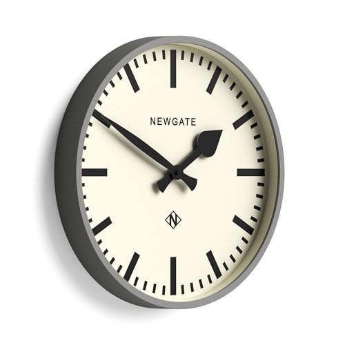 NEWGATE® Number Three Railway wall Clock | Retro Inspired Modern Station Clock | 15" | Posh Gray | Marker dial | Mid-Century Style for Kitchen, Living Room or Office - color: Matt Posh Grey