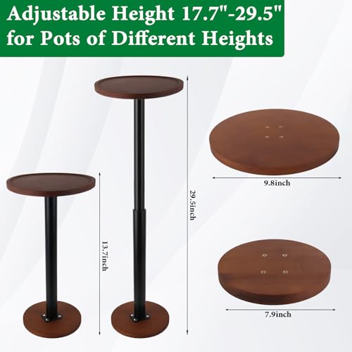 LUTTY 2Set Wooden Adjustable Plant Risers for Inside Pot,17.7-29.5 inches Tall Tapered Plant Riser Fill Bottom of Tall Flower Pots and Large Plants Containers, Rise Filler Riser of Flower Pots - size: (2 Pack)Tall Lift: Rise(17.7''-29.5'')