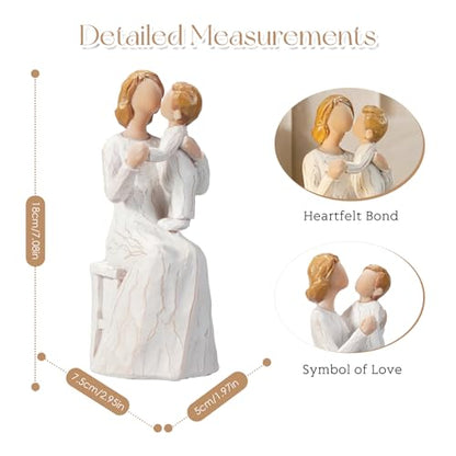 Mother and Baby Figurine, New Mom Gift Resin Statue, Motherhood Sculpture, Nursery Decor, Sentimental Family Love Figurine - color: Mom Holding Baby