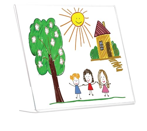 Snap 7x5 Clear Picture Frame 12 Pack: Frameless L-Shape Desktop Stand, Photo Frame and Sign Holder, Clear Acrylic Style Tabletop Display, 7 x 5 - size: 7" x 5"