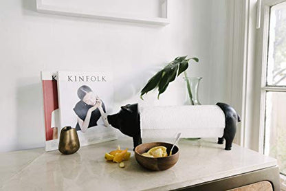 Creative Co-Op Antiqued Bronze Pig Paper Towel Holder