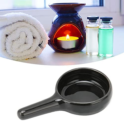 Tealight Wax Warmer Candle Spoon, Shape Replacement Candle Holder for Essential Oil, Aromatherapy Diffuser,Fragrance Incense (Black) - color: Black