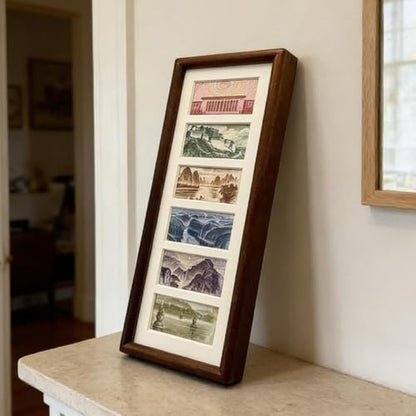 4x12 Wood Picture Frames, Long Rectangle Picture Frame for Wall,Mini Collage Pictures Frames for Wall and Tabletop Display,Graduate Gift Collage Frame - color: B
