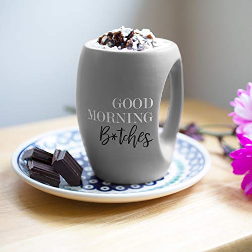 Pavilion - Good Morning Bitches - Gray Huggable Hand Warming 16 oz Mug - color: Gray