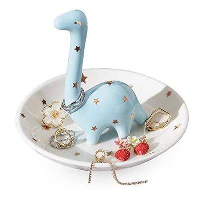 PUDDING CABIN Dinosaur Ring Holder for Jewelry, Gifts for Women Girls Birthday Wedding Graduation Valentines Bday Gift, Jewelry Dish Tray for Rings Bracelets Necklace Organizer - style: Dinosaur