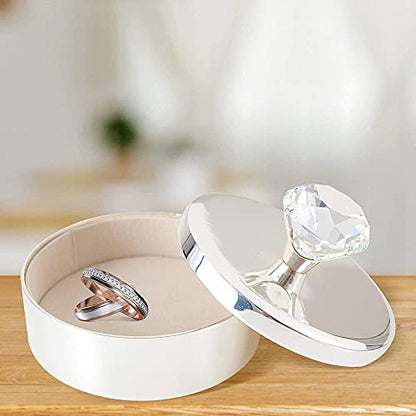 Diamond Silver Keepsake Box,Jewelry Box For Girls Jewelry Trinket Box Unique Gift For Her Crystal Trinket Box - color: Diamond