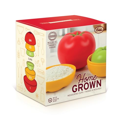 Genuine Fred Home Grown Nesting Tomato Measuring Cups – Set of 6 from 1/4 Cup to 1 Cup, Heirloom-Style Kitchen Tool for Baking, Cooking, and Garden-Inspired Décor