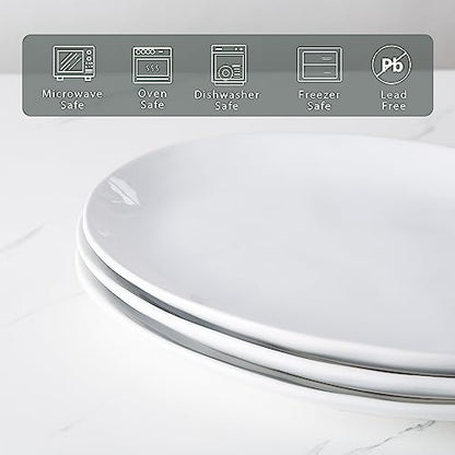 Ceramic Serving Platters, 12" White Serving Dishes, Dinner Plates, Set of 3 | Magclay Large Oval Serving Plates for Dessert Appetizers Meat/Entertaining/Party, White - color: White
