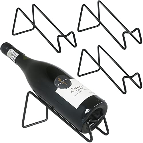 4Pcs Simple Wine Rack, Tabletop Wine Display Rack Wine Bottle Holder, Gift for Kitchen Home Decoration (Black) - color: Black, size: 4