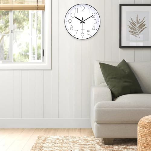 Small Wall Clock Black Wall Clocks Silent Non-Ticking for Bedroom Bathroom Kitchen(8 Inch) - color: Black, size: 8 Inch