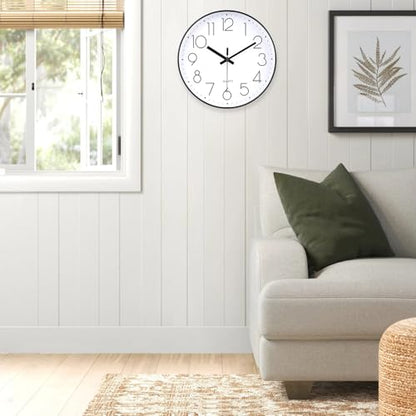 Small Wall Clock Black Wall Clocks Silent Non-Ticking for Bedroom Bathroom Kitchen(8 Inch) - color: Black, size: 8 Inch