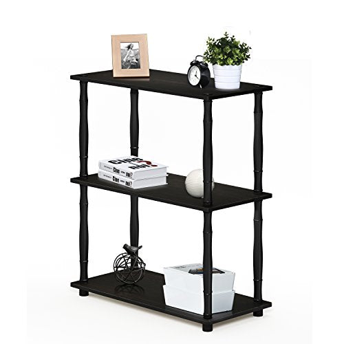 Furinno Turn-N-Tube 3-Tier Compact Multipurpose Shelf Display Rack with Classic Tube, Espresso/Black | Open Frame Corner Shelf, for Organization and Storage, Living Room, Garage, Home Office - color: Espresso/Black, size: 3-Tier Classic Tube