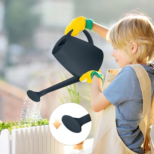 Watering Can - for Indoor and Outdoor House Plant Garden - with Long Spout - 1/2 Gallon - Grey - color: Gray