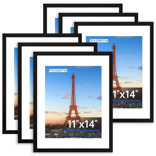 11x14 Picture Frame Bulk-6 Pack, Photo Frame with HD Plexiglass, Display Pictures 8x10 with Mat or 11x14 Without Mat, Black Picture Frames Collage Wall Decor - color: Black, size: 11"×14"
