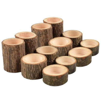 Yikko Tea Light Candle Holders, Personalized Wooden Votive Tealight Holders for Wedding Centerpieces for Table, Valentine's Day |Christmas Party |Home Decoration (Set of 12 (0.98", 1.65", 2.75")) - size: Set of 12 (0.98", 1.65", 2.75")