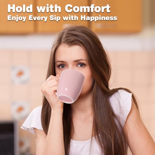 Urbanstrive 16 oz Large Coffee Mug with Handle Tea Cup Novelty Coffee Cup Idea Gift for Men Women Office Work (Pink) - color: Pink
