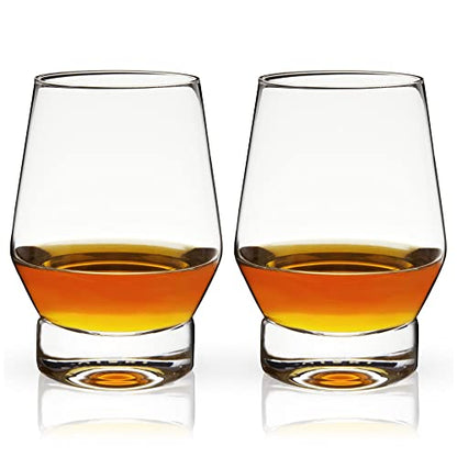 Viski Whiskey Glasses with Heavy Footed Base - Crystal Tumblers for Scotch, Bourbon, Cocktails - 18.5 Oz Set of 2 - style: Heavy Footed Whiskey Glasses