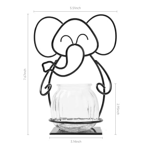 Desktop Glass Planter Hydroponics Vase, Planter Round Vase with Holder for Home Decoration, Modern Creative rabbit Plant Terrarium Stand, Scindapsus Container | Planter Round Vase with Holder for Home Decoration, Modern Creative Terrarium Stand, Great for