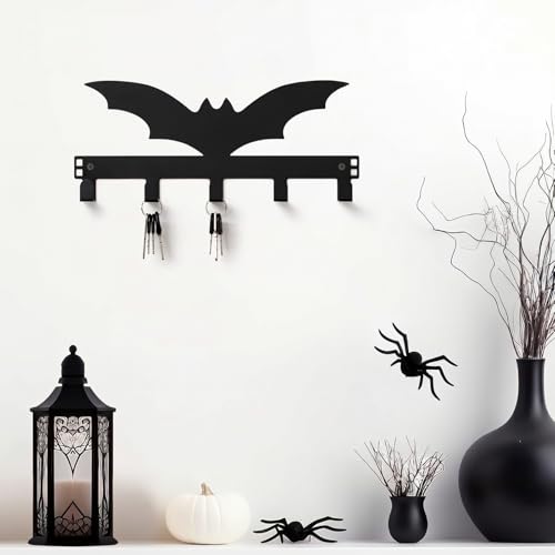 Reallnaive Gothic Bat Over The Door Hooks Goth Bathroom Decor Creepy Hanger Wall Mount Rack Holder for Towel, Hat, Coat, Cloth, Keychain, Bag, Home Organizer - style: Bat