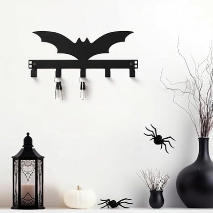 Reallnaive Gothic Bat Over The Door Hooks Goth Bathroom Decor Creepy Hanger Wall Mount Rack Holder for Towel, Hat, Coat, Cloth, Keychain, Bag, Home Organizer - style: Bat