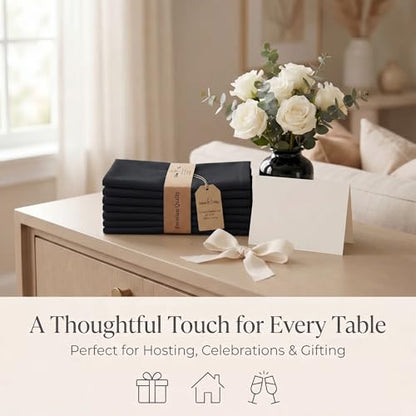 Urban Villa Cloth Napkins Cotton 20x20 (Set of 12) Black - color: 019 Black, size: 20" x 20" (Set of 12)
