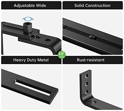 HFHOME 4PCS Adjustable Planter Window Box Planters Hanging Flower Box Holders Brackets, Heavy Duty Wall Mount Holder for Windowsills, Garden, Fences, and Balcony - Black - size: Set of 4 - Black