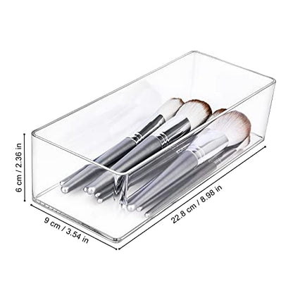 JessLab Acrylic Organizers, Bathroom Organizer for Drawer, Cosmetic Display Cases for Vanity, Countertop, Desk, Kitchen, and Makeup Storage, 1-Section - style: 1 Compartment
