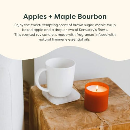Dignity Series Apples & Maple Bourbon Scented Candle | 35 Hour Burn - Made in the USA Luxury Clean Soy Wax Candles - Long Lasting Red Glass Jar Candle for Home - 1 Wick - 5.3oz - color: Apples + Maple Bourbon