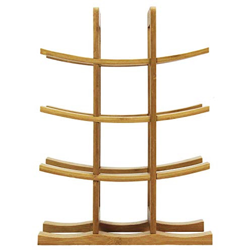 Oceanstar WR1149 12-Bottle Natural Bamboo Wine Rack , Red, 15.75 x 5.75 x 1.75 inches