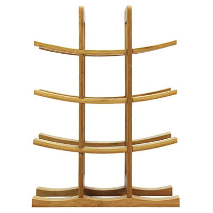 Oceanstar WR1149 12-Bottle Natural Bamboo Wine Rack , Red, 15.75 x 5.75 x 1.75 inches