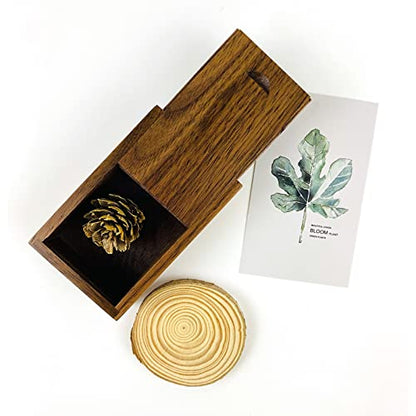 JBOS Wood Gift Box with Sliding Top, Discrete Sliding-Lid Wooden Boxes USB Box for Friends/Business Partners/Photographers/Clients (Walnut Wood, 3.15x2x0.98inch) - color: Walnut(S), size: Classic