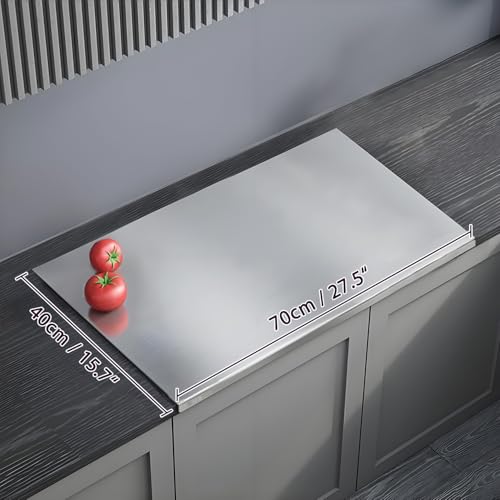304 Stainless Steel Cutting Board – Stainless Steel Kitchen Chopping Boards Non-Slip, Dishwasher Safe – Ideal for Meat, Vegetables, Fruits, Bread & Baking – Commercial & Home Use (27.5 * 15.7in) - size: 27.5"L x 15.7"W