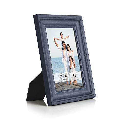 5x7 Picture Frames (3 Pack, Bule) Rustic Photo Frame Set with High Definition Glass for Wall Mount & Table Top Display - color: Blue, size: 5x7