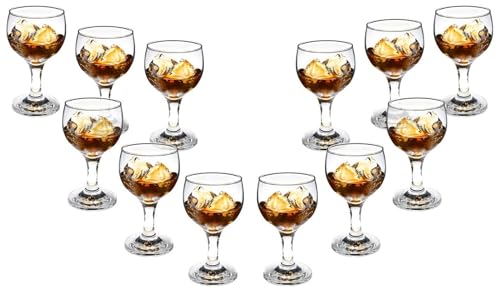 Goblet Glasses Set of 12-6 Ounce Clear Cognac Glassware - Ideal for Wine, Cocktails and Mocktails - Chic Drinking Glasses for Home, Bar and Kitchen Use