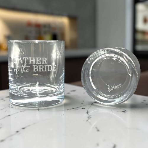 Father of the Bride Whiskey Glass Gift Set, 2 Engraved Rocks Glasses with Whiskey Stones, Wedding Gift (12 Ounce) - size: 12 Ounces