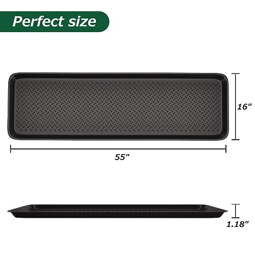 1 Pack Rubber Extra Large Shoe Tray for Entryway,Long Boot Tray,Slim Boot Mat for Indoor and Outdoor Use,16x55 in, Rectangular (Pack of 1) - size: 55" x 16" x 1.2"