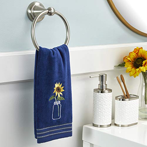 SKL Home by Saturday Knight Ltd. Sunflower in Jar Hand Towel (2-Pack), Blue - color: Sunflower in Jar, Blue