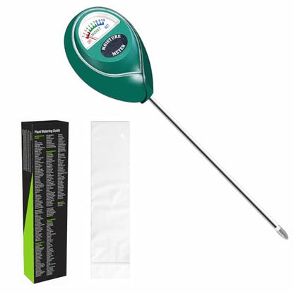 XLUX Plant Soil Moisture Meter, for Indoor and Outdoor use, Battery-Free | Since 2015, instant read, anti-rust 304 SST probe, Clear & Easy-to-Read Display, Single-Probe, less hurts to roots - color: Green