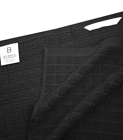 Premium Kitchen Towels (20”x 28”, 12 Pack) | Large Cotton Dish Towels | Flat & Terry Highly Absorbent Kitchen Linen Set with Hanging Loop | Black Check - color: Black Check, size: Kitchen Towels - Mixed Styles (Pack of 2)