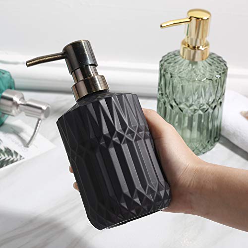 YunNasi Soap Dispenser with Pump, Refillable Liquid Hand Soap Dish Soap Dispensers for Bathroom Counter, Kitchen Sink (Black) | Liquid Hand Soap Dish Soap Dispensers for Bathroom Counter, Kitchen Sink, Black - color: Black