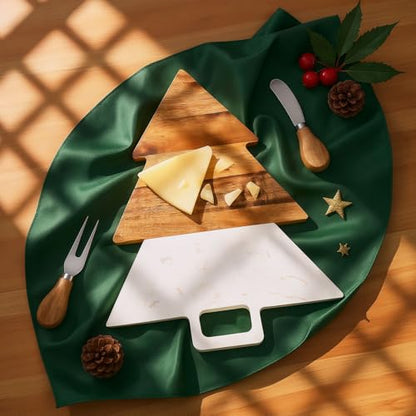 Christmas Tree Shaped Marble Charcuterie Cutting Serving Board