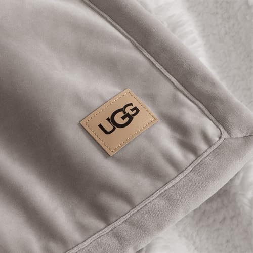 UGG Bliss Fluffy Fleece Couch Throw Blanket, 50''x70'', Oyster Brown | Super Soft, Reversible, Giftable Blanket, Medium Weight, Couch or Bed, Luxury Giftable Blanket, Machine Washable - color: Brown