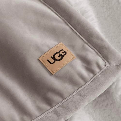 UGG Bliss Fluffy Fleece Couch Throw Blanket, 50''x70'', Oyster Brown | Super Soft, Reversible, Giftable Blanket, Medium Weight, Couch or Bed, Luxury Giftable Blanket, Machine Washable - color: Brown